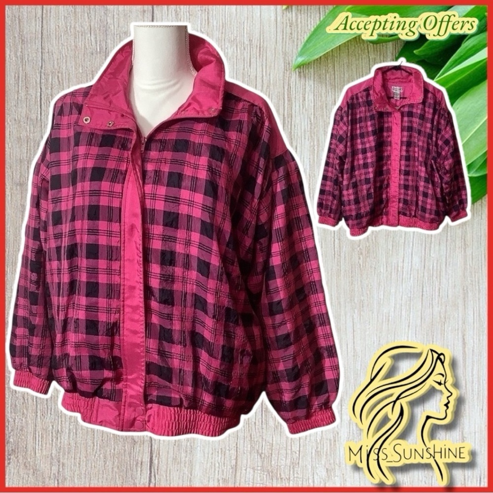 LAVON by cheerful corp - Sz M - neon plaid jacket